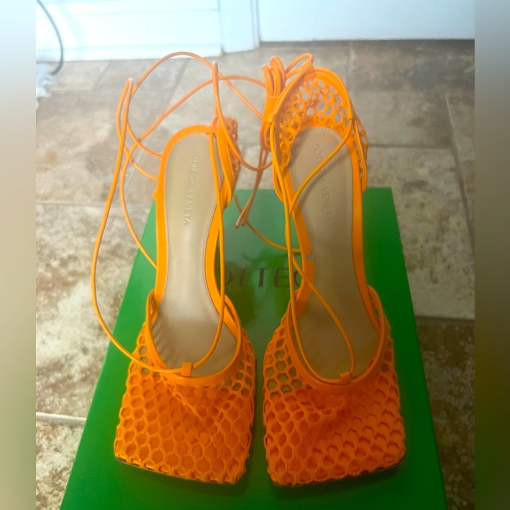 Bottega Venetta Stretch Heels Orange